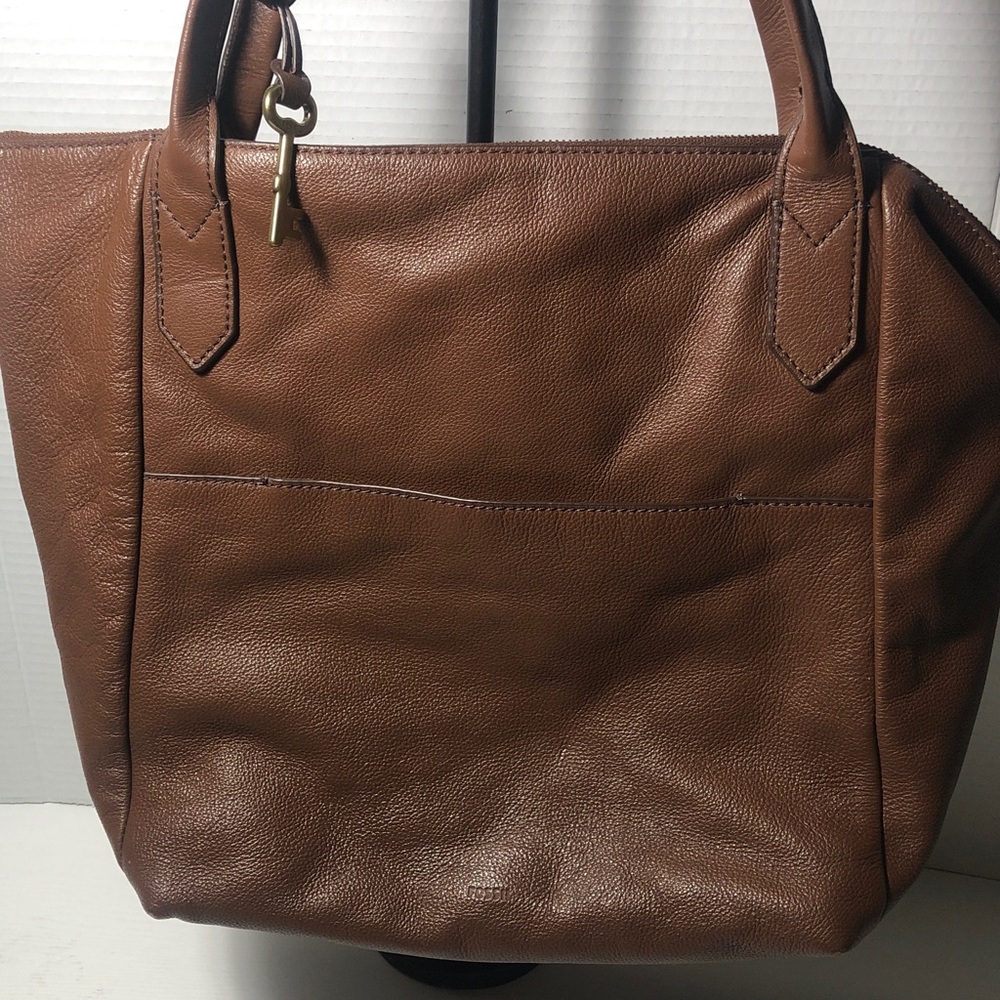 Fossil Brown Leather Tote Bag - Picture 2 of 11